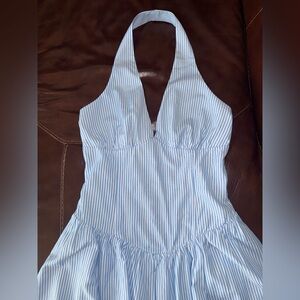 Blue and White Striped Dress from Revolve